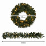 Christabelle Pre-Lit Highland Pine Wreath 61cm and Garland 2.74m Warm White LED Battery Timer Decoration thumbnail 5