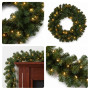 Christabelle Pre-Lit Highland Pine Wreath 61cm and Garland 2.74m Warm White LED Battery Timer Decoration thumbnail 6