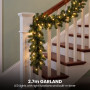 Christabelle Pre-Lit Highland Pine Wreath 61cm and Garland 2.74m Warm White LED Battery Timer Decoration thumbnail 13