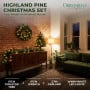 Christabelle Highland Pine Christmas 3pc Set 61cm Tabletop Tree Wreath and Garland with LED Lights Holiday Decor thumbnail 2