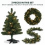 Christabelle Highland Pine Christmas 3pc Set 61cm Tabletop Tree Wreath and Garland with LED Lights Holiday Decor thumbnail 4