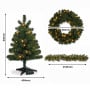Christabelle Highland Pine Christmas 3pc Set 61cm Tabletop Tree Wreath and Garland with LED Lights Holiday Decor thumbnail 3