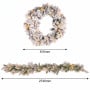Christabelle Snowy Dorset Pine Christmas 2pc Set 61cm Christmas Wreath and Garland with LED Lights Holiday Decor thumbnail 3