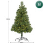 Christabelle 1.2m Christmas Tree Cashmere Pine 4ft Pre-Lit LED Lights thumbnail 3