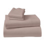 1000 Thread Count Cotton Rich Linen Double Bed Sheet Set 4 Piece, Soft Feel Microfibre Blend, Solid Colour thumbnail 1