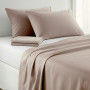 1000 Thread Count Cotton Rich Linen Double Bed Sheet Set 4 Piece, Soft Feel Microfibre Blend, Solid Colour thumbnail 6