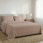 1000 Thread Count Cotton Rich Linen Double Bed Sheet Set 4 Piece, Soft Feel Microfibre Blend, Solid Colour thumbnail 8