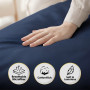 1000 Thread Count Cotton Rich Navy Double Bed Sheet Set 4 Piece, Soft Feel Microfibre Blend, Solid Colour thumbnail 3