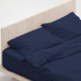 1000 Thread Count Cotton Rich Navy Double Bed Sheet Set 4 Piece, Soft Feel Microfibre Blend, Solid Colour thumbnail 4
