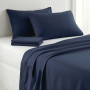 1000 Thread Count Cotton Rich Navy Double Bed Sheet Set 4 Piece, Soft Feel Microfibre Blend, Solid Colour thumbnail 6
