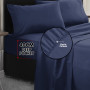 1000 Thread Count Cotton Rich Navy Double Bed Sheet Set 4 Piece, Soft Feel Microfibre Blend, Solid Colour thumbnail 7
