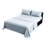 1000 Thread Count Cotton Rich Pale Blue Double Bed Sheet Set 4 Piece, Soft Feel Microfibre Blend, Solid Colour thumbnail 2