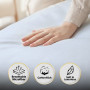 1000 Thread Count Cotton Rich Pale Blue Double Bed Sheet Set 4 Piece, Soft Feel Microfibre Blend, Solid Colour thumbnail 3