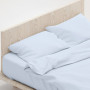1000 Thread Count Cotton Rich Pale Blue Double Bed Sheet Set 4 Piece, Soft Feel Microfibre Blend, Solid Colour thumbnail 4