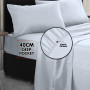 1000 Thread Count Cotton Rich Pale Blue Double Bed Sheet Set 4 Piece, Soft Feel Microfibre Blend, Solid Colour thumbnail 7