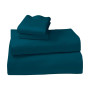 1000 Thread Count Cotton Rich Teal Double Bed Sheet Set 4 Piece, Soft Feel Microfibre Blend, Solid Colour thumbnail 1