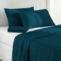 1000 Thread Count Cotton Rich Teal Double Bed Sheet Set 4 Piece, Soft Feel Microfibre Blend, Solid Colour thumbnail 5