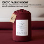 1000 Thread Count Cotton Rich King Bed Sheets 4-Piece Set in Burgundy thumbnail 6