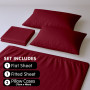1000 Thread Count Cotton Rich King Bed Sheets 4-Piece Set in Burgundy thumbnail 7