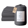 1000 Thread Count Cotton Rich King Bed Sheets 4-Piece Set in Charcoal thumbnail 1