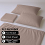 1000 Thread Count Cotton Rich King Bed Sheets 4-Piece Set in Linen thumbnail 7