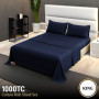 1000 Thread Count Cotton Rich King Bed Sheets 4-Piece Set - Navy thumbnail 7