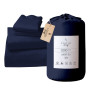 1000 Thread Count Cotton Rich King Bed Sheet Set 4-Piece Gift Pack in Navy thumbnail 1