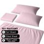 1000 Thread Count Cotton Rich King Bed Sheets 4-Piece Set in Pink thumbnail 7