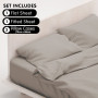 1000 Thread Count Cotton Rich King Bed Sheets 4-Piece Set - Silver thumbnail 4