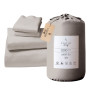 1000 Thread Count Cotton Rich King Bed Sheet Set 4-Piece Gift Pack in Silver thumbnail 1