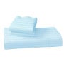 1000 Thread Count Cotton Rich Queen Bed Sheets 4-Piece Set in Striped Sky Blue thumbnail 1