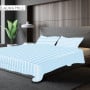 1000 Thread Count Cotton Rich Queen Bed Sheets 4-Piece Set in Striped Sky Blue thumbnail 6