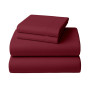 1000 Thread Count Cotton Rich Queen Bed Sheets 4-Piece Set in Burgundy thumbnail 2