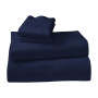 1000 Thread Count Cotton Rich Queen Bed Sheets 4-Piece Set in Navy thumbnail 1