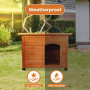 Little Buddies Weatherproof Wooden Flat Roof Dog Kennel - Medium thumbnail 7
