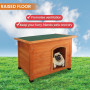 Little Buddies Weatherproof Wooden Flat Roof Dog Kennel - Medium thumbnail 9