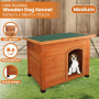 Little Buddies Weatherproof Wooden Flat Roof Dog Kennel - Medium thumbnail 10
