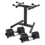 Powertrain Eon Dial Up 72KG Adjustable Dumbbells Pair with Stand - Black thumbnail 5