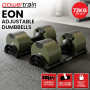 Powertrain Eon Dial Up 72KG Adjustable Dumbbells Pair - Green thumbnail 1