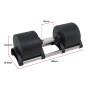 Powertrain Eon Dial Up 90KG Adjustable Dumbbells Pair with Stand - Black thumbnail 4