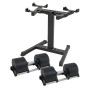 Powertrain Eon Dial Up 90KG Adjustable Dumbbells Pair with Stand - Black thumbnail 5