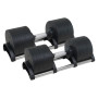 Powertrain Eon Dial Up 90KG Adjustable Dumbbells Pair - Black thumbnail 1