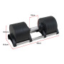 Powertrain Eon Dial Up 90KG Adjustable Dumbbells Pair - Black thumbnail 3