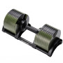 Powertrain Eon 45kg Adjustable Dumbbell Fast Dial Selector 5-45kg Home Gym Strength Training Free Weight - Green thumbnail 1