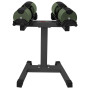 Powertrain Eon Dial Up 90KG Adjustable Dumbbells Pair with Stand - Green thumbnail 6