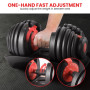 Powertrain 24kg Adjustable Dumbbells 15-in-1 Home Gym Weights  Red thumbnail 4