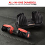 Powertrain 24kg Adjustable Dumbbells 15-in-1 Home Gym Weights  Red thumbnail 5