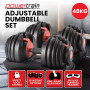 Powertrain 48kg Adjustable Dumbbells 15-in-1 Home Gym Weights  Red thumbnail 1