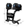 Powertrain Pair of 24kg Blue Adjustable Dumbbell Home Gym Weights with Stand thumbnail 2