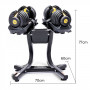 48KG Powertrain Adjustable Dumbbell Set With Stand - Gold thumbnail 10